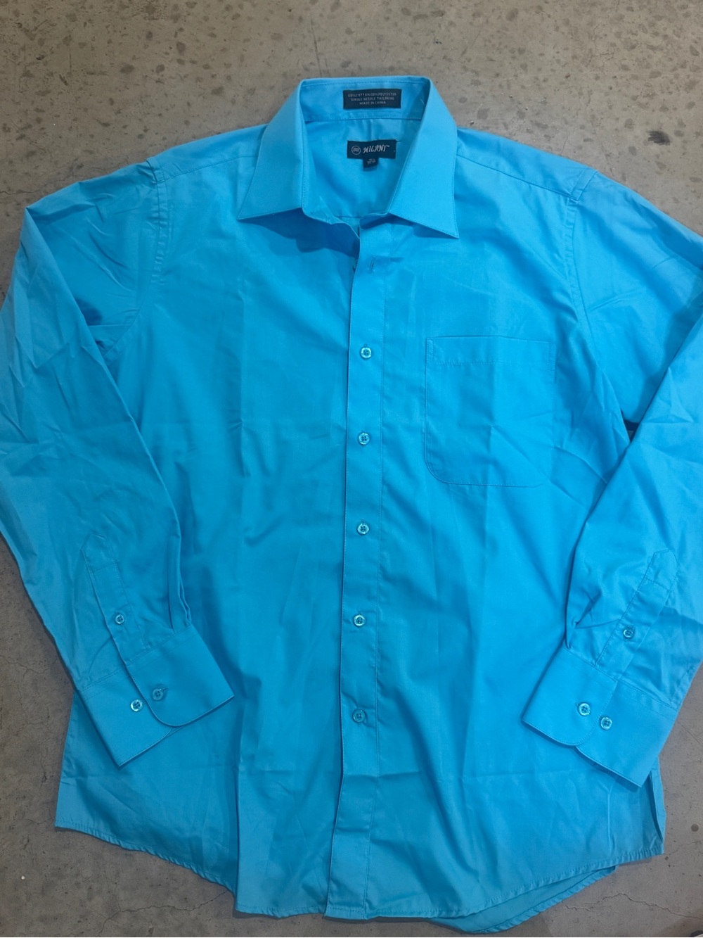 Men's Classic Button-Down Dress Shirt - Bright Turquoise